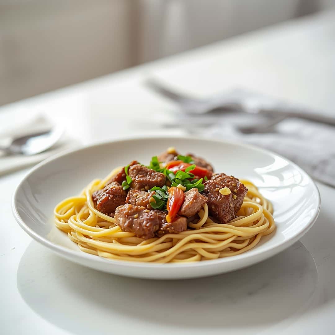 Beef Tips and Noodles