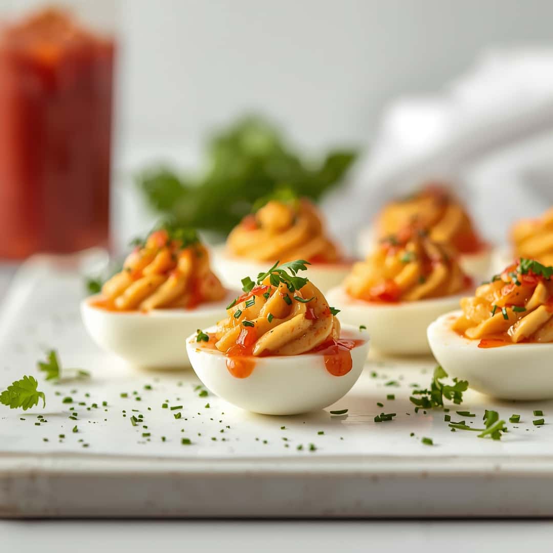Bloody Mary Deviled Eggs