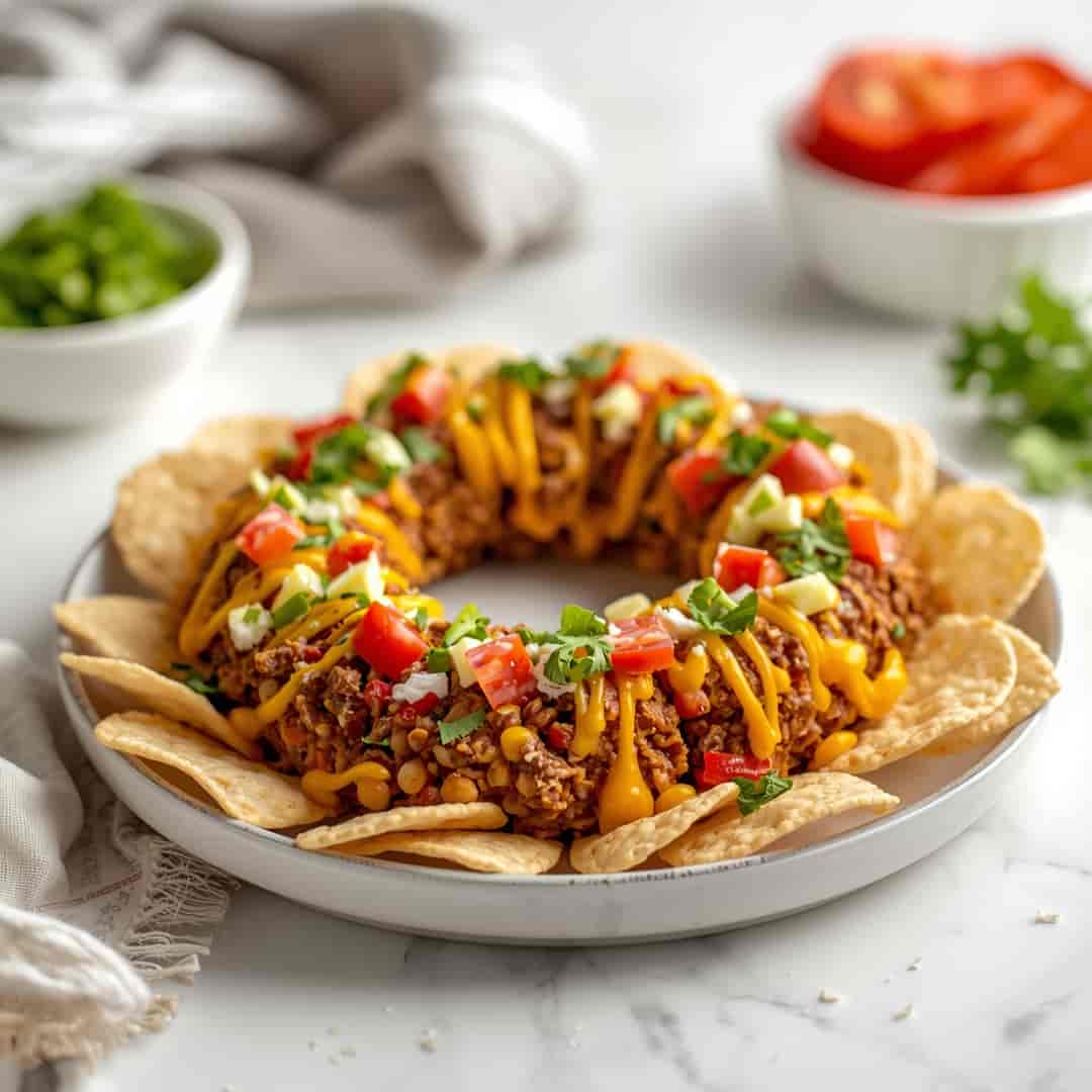 Christmas Taco Cheese Ball Wreath