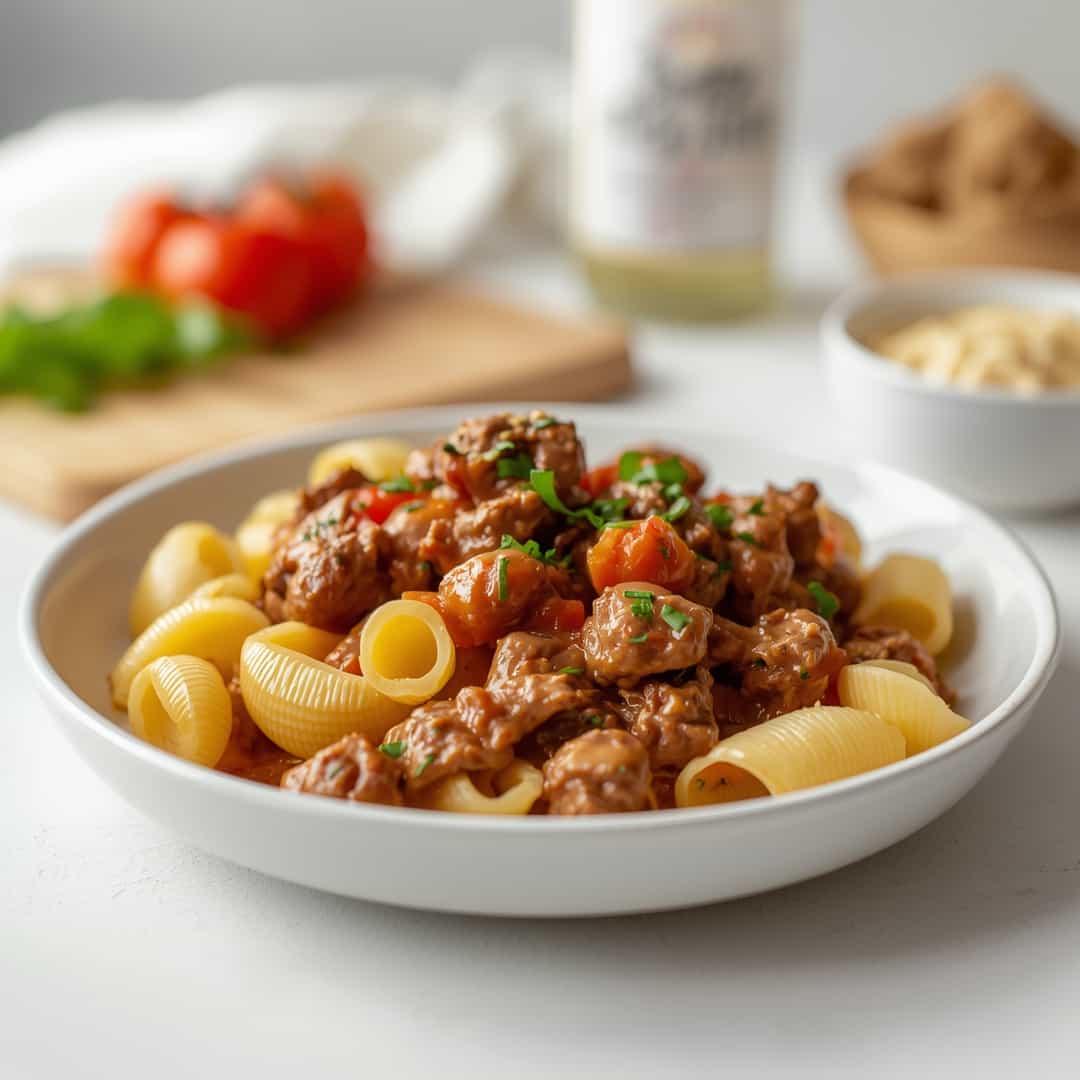 Creamy Beef and Shells