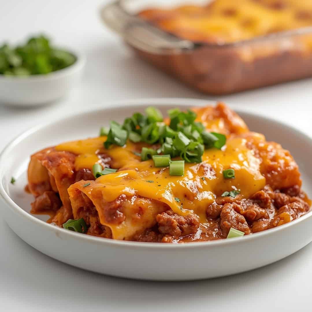 Easy Cheesy Ground Beef Enchiladas