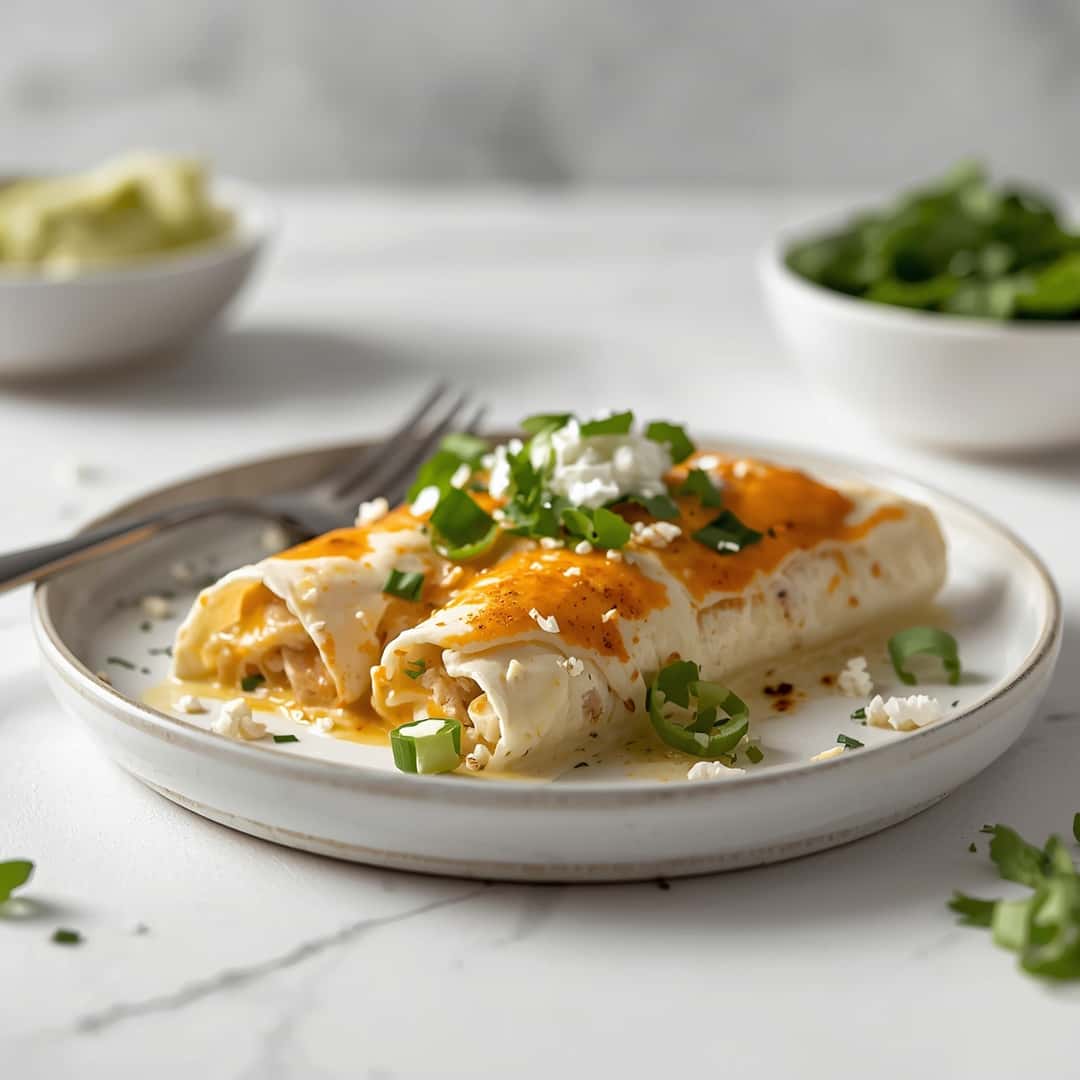 Easy Creamy White Chicken Enchiladas