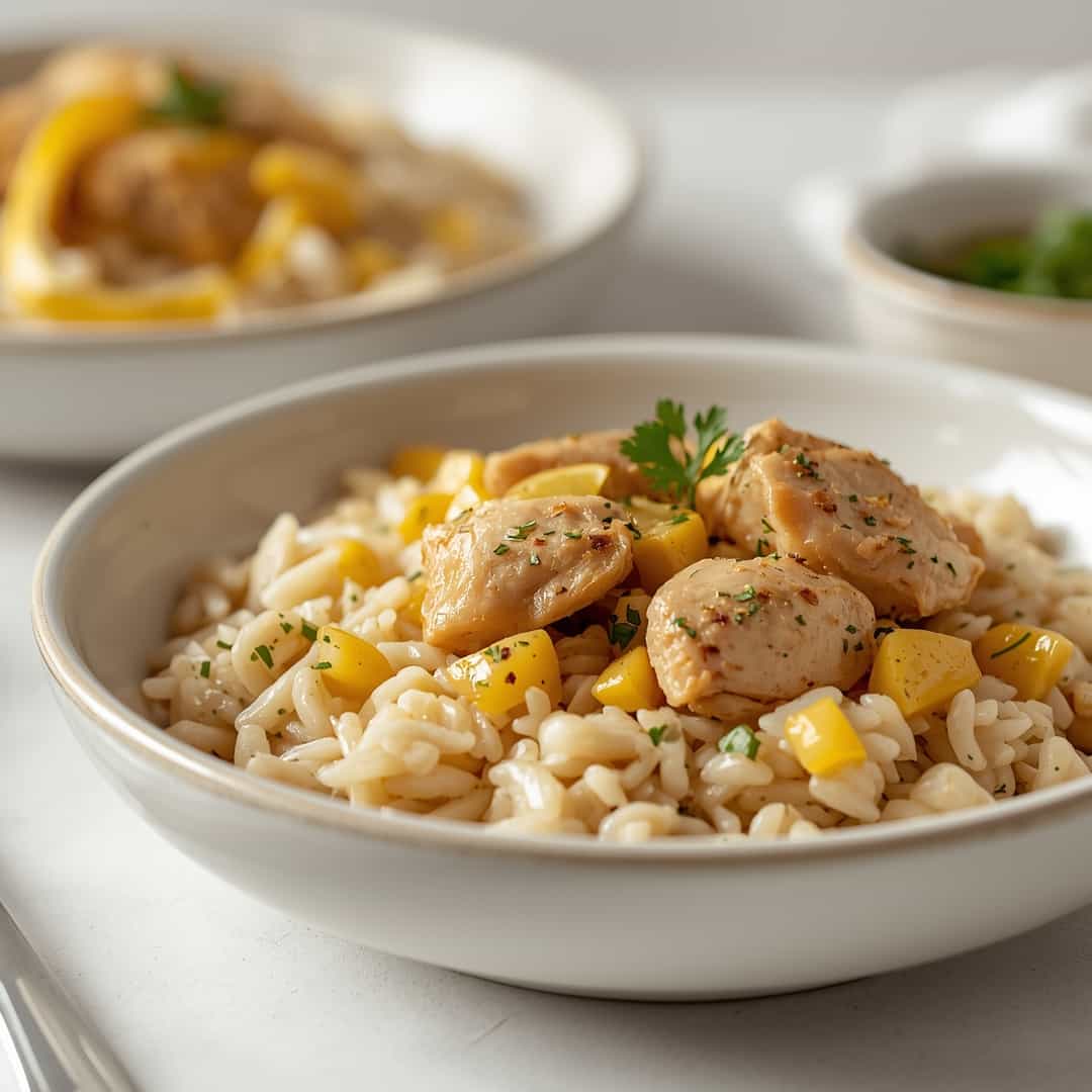 Slow Cooker Lemon Herb Chicken Rice