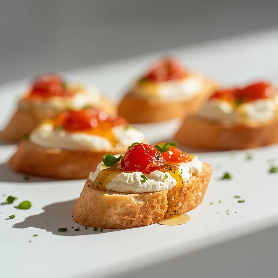 Whipped Feta Crostini Hot Honey