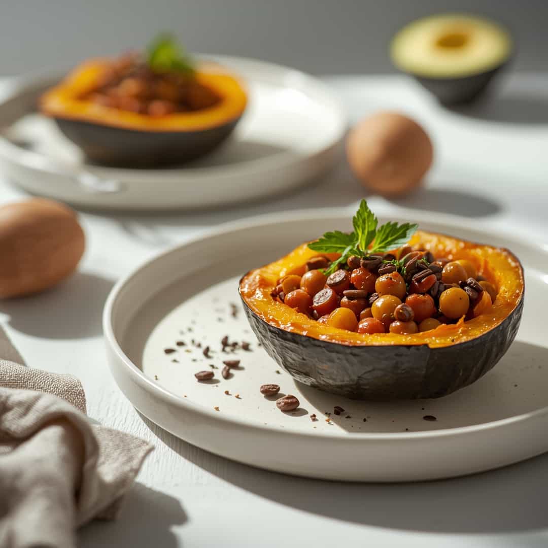 black eyed pea baked squash
