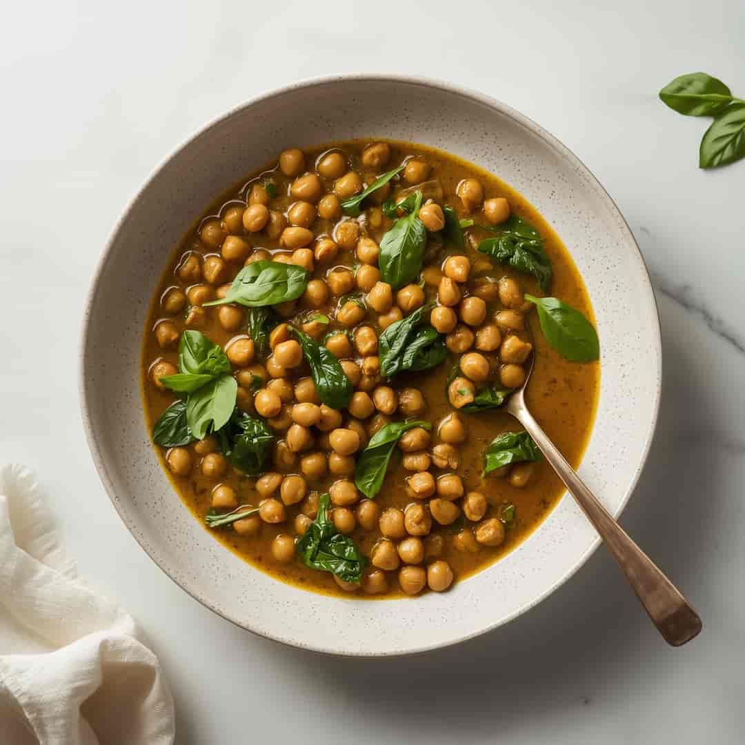 black eyed peas curry with spinach