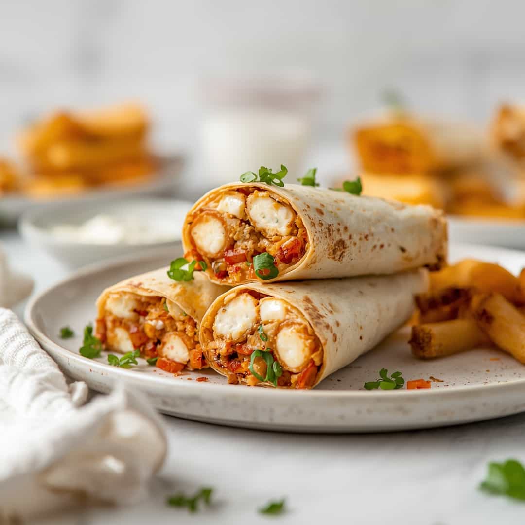 Air Fryer Chicken Mozzarella Wraps