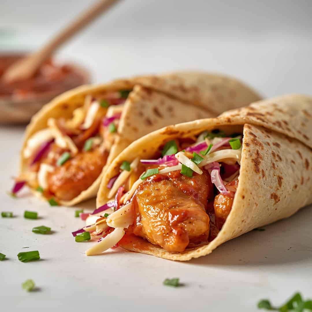 BBQ Chicken Coleslaw Wraps