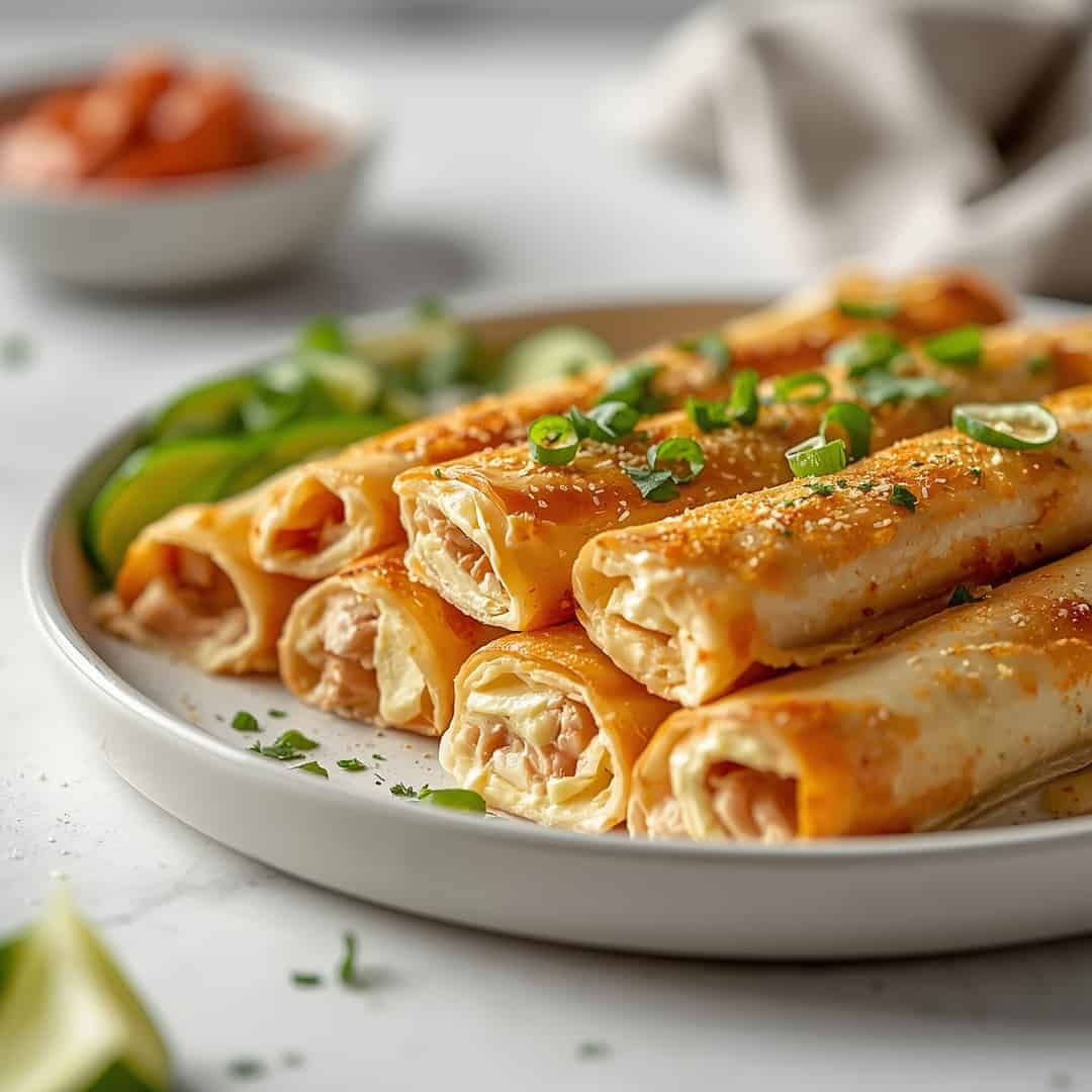 Baked Cream Cheese Chicken Taquitos