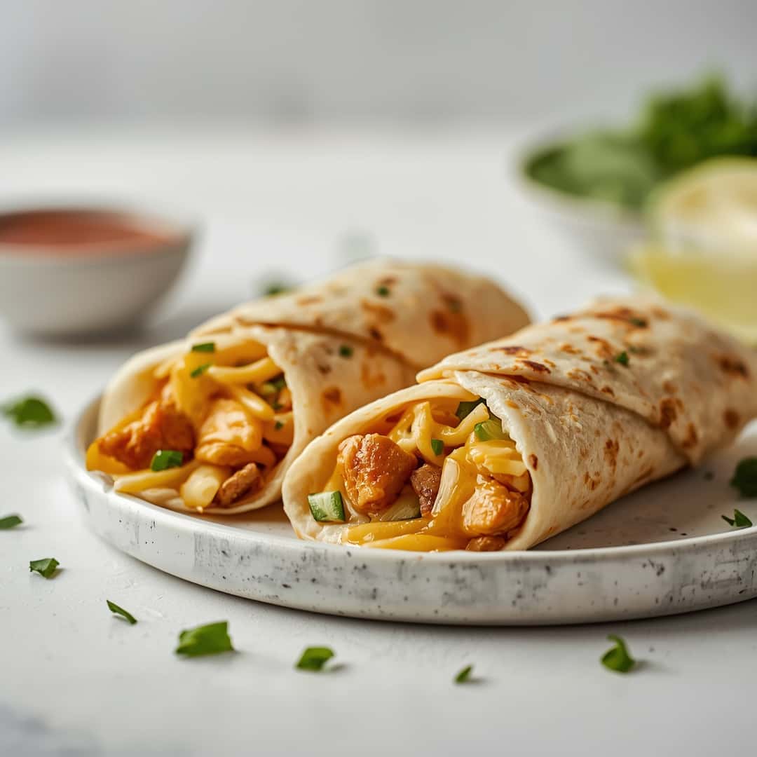 Cheesy Garlic Chicken Wraps