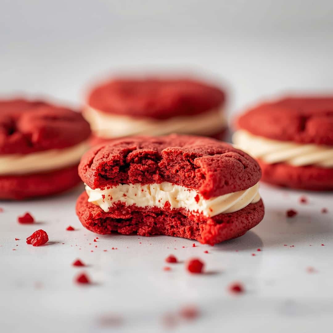 Cream Cheese Filled Red Velvet Cookies