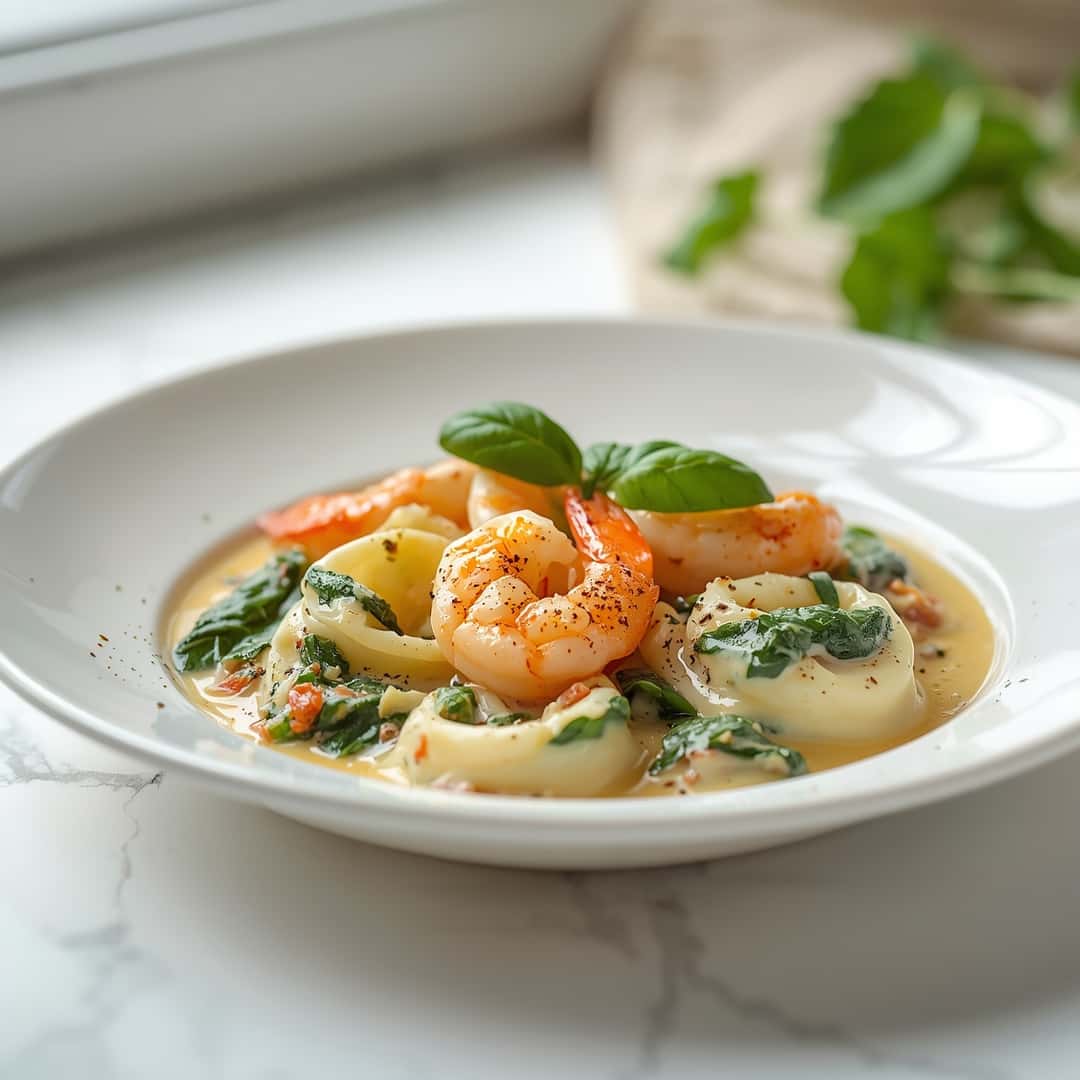Creamy Shrimp and Spinach Tortellini