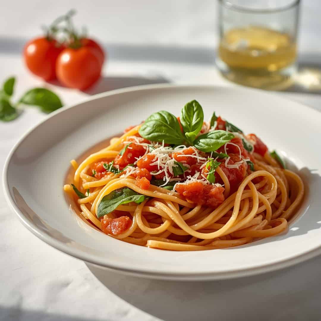 Delicious Spinach Tomato Pasta