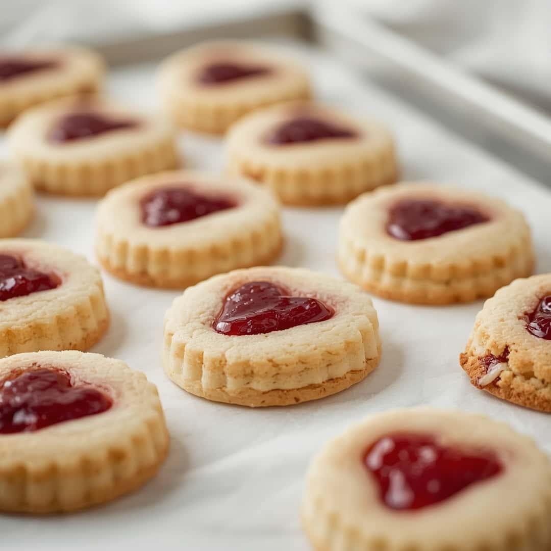 Heart Jam Thumbprint Cookies