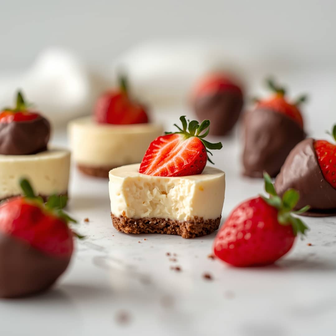 Mini Cheesecakes Chocolate Covered Strawberries
