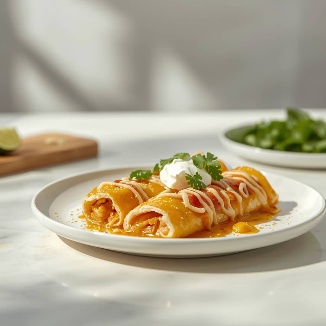 Queso Chicken Enchiladas