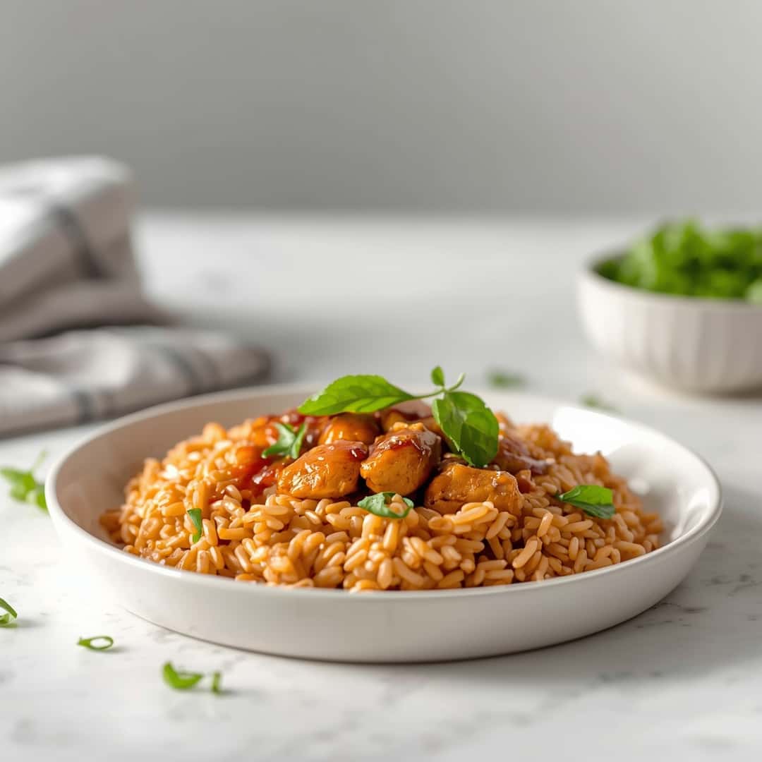 Quick Healthy Honey BBQ Chicken Rice