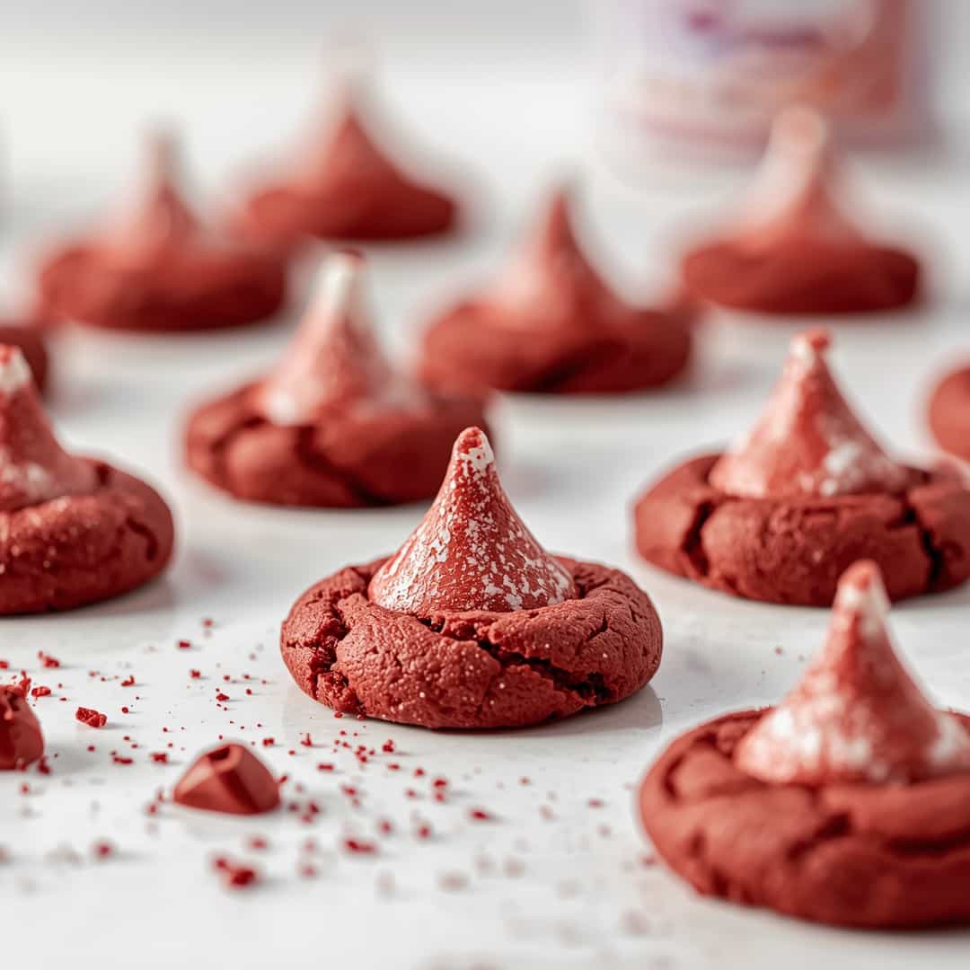 Red Velvet Cake Mix Kiss Cookies