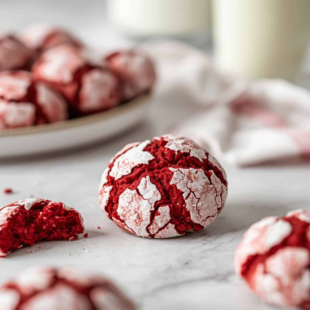 Red Velvet Crinkle Cookies
