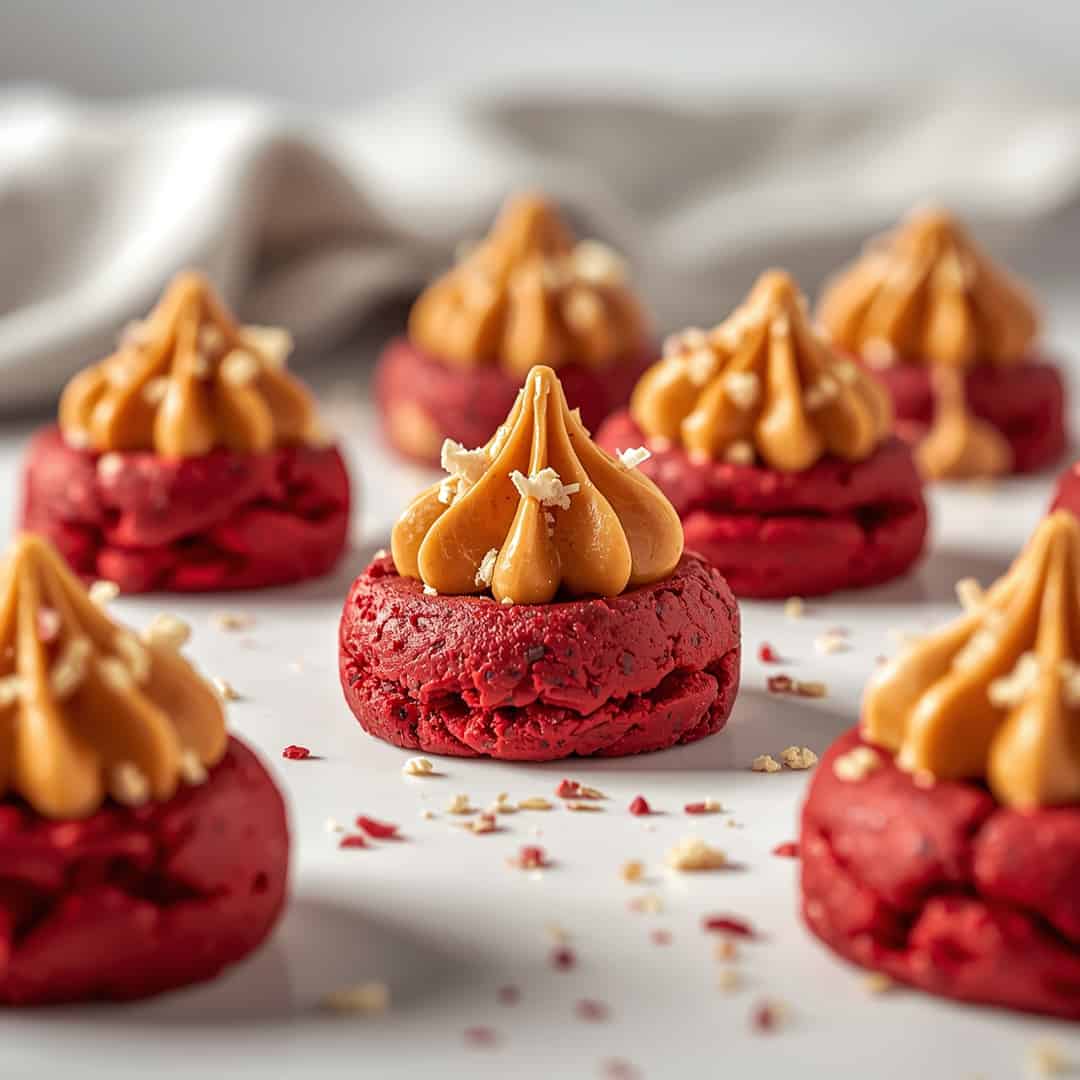 Red Velvet Peanut Butter Blossoms