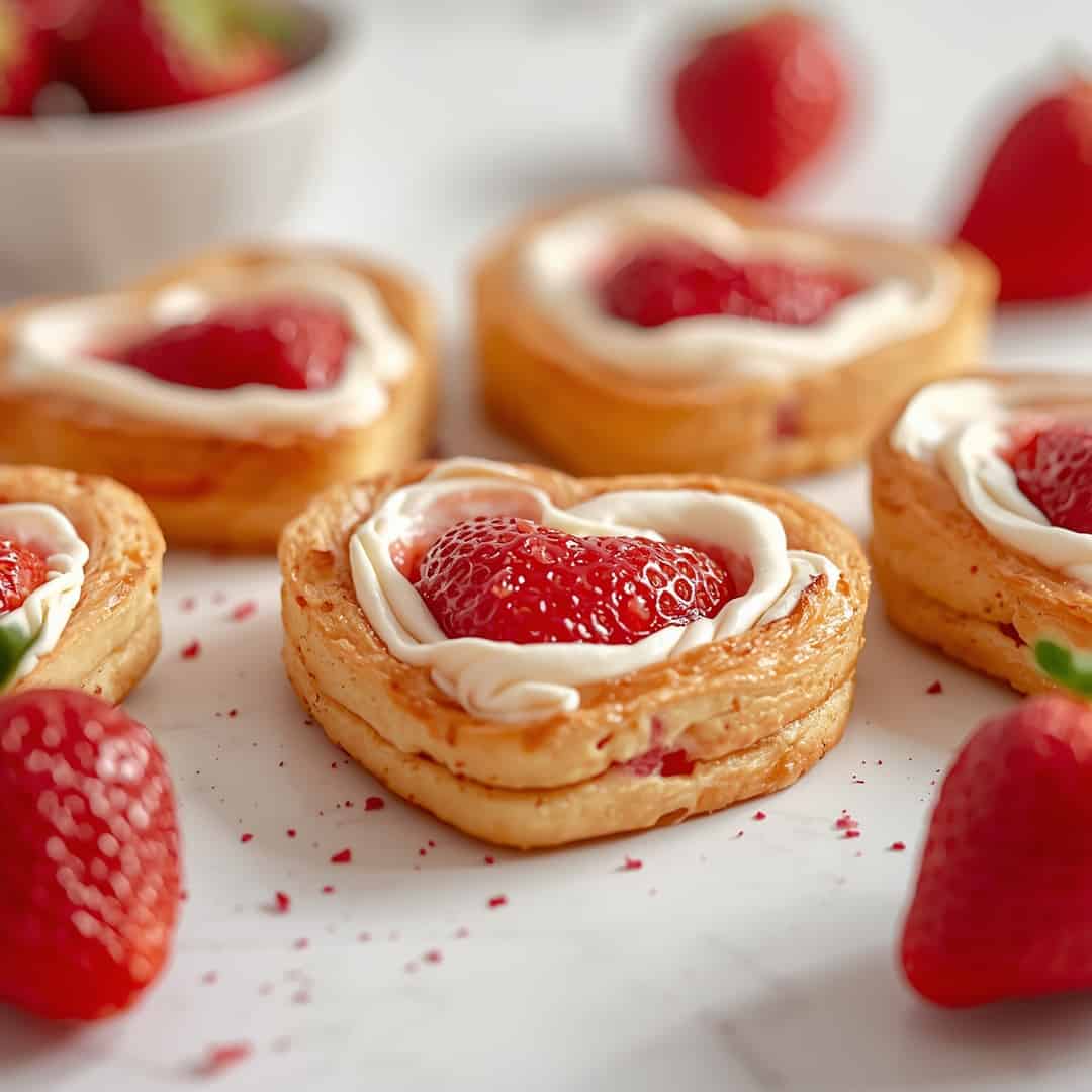Strawberry Cream Cheese Heart Danishes