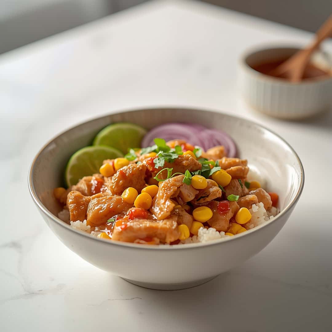 Street Corn Chicken Rice Bowl