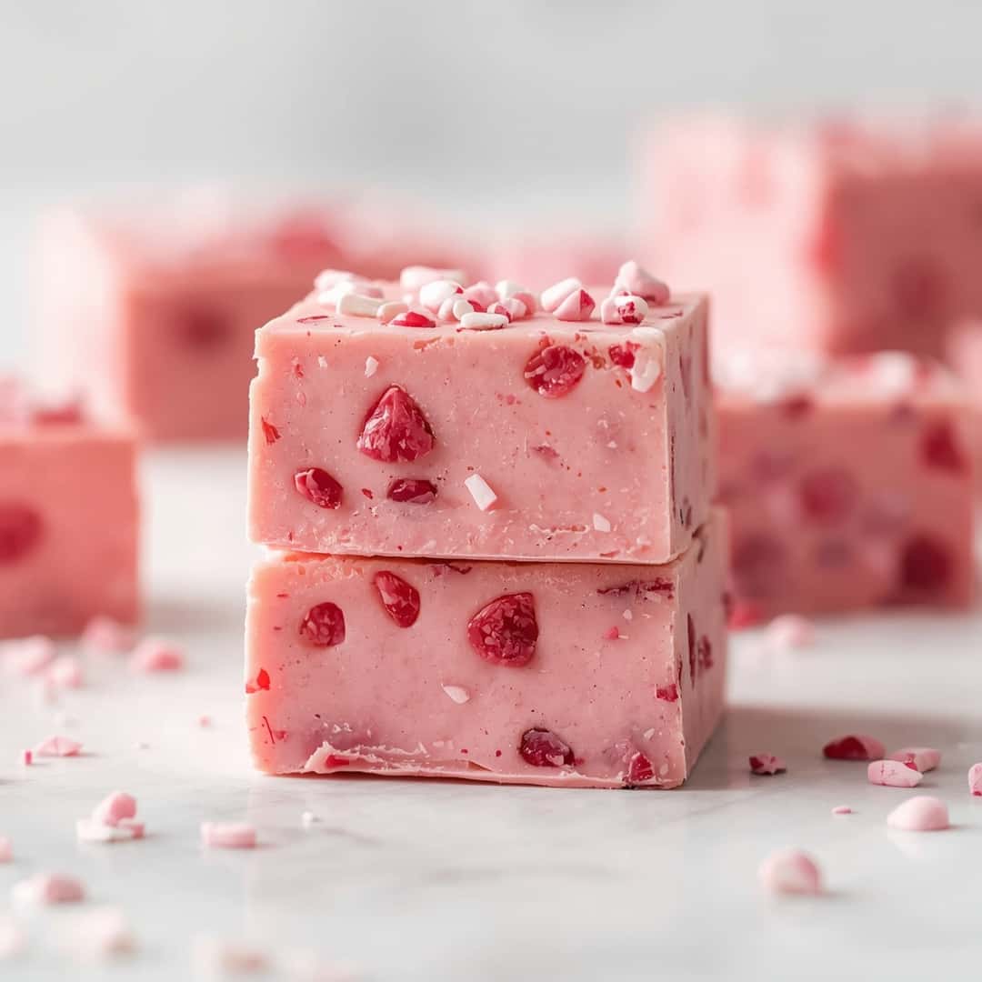 Valentine's Day Cake Batter Fudge