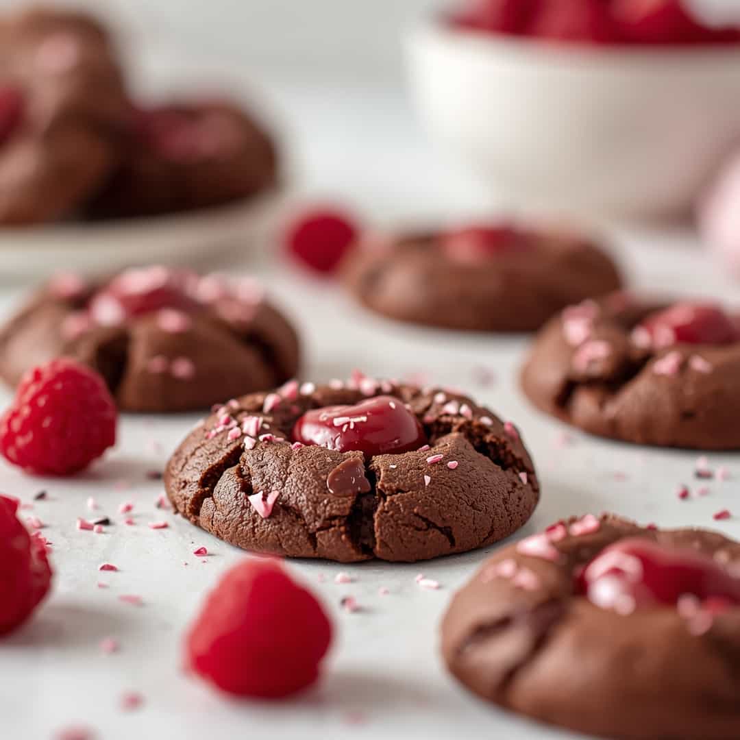 Valentine's Day Chocolate Raspberry Cookies