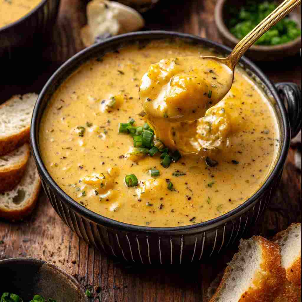 Cheddar Garlic Herb Potato Soup