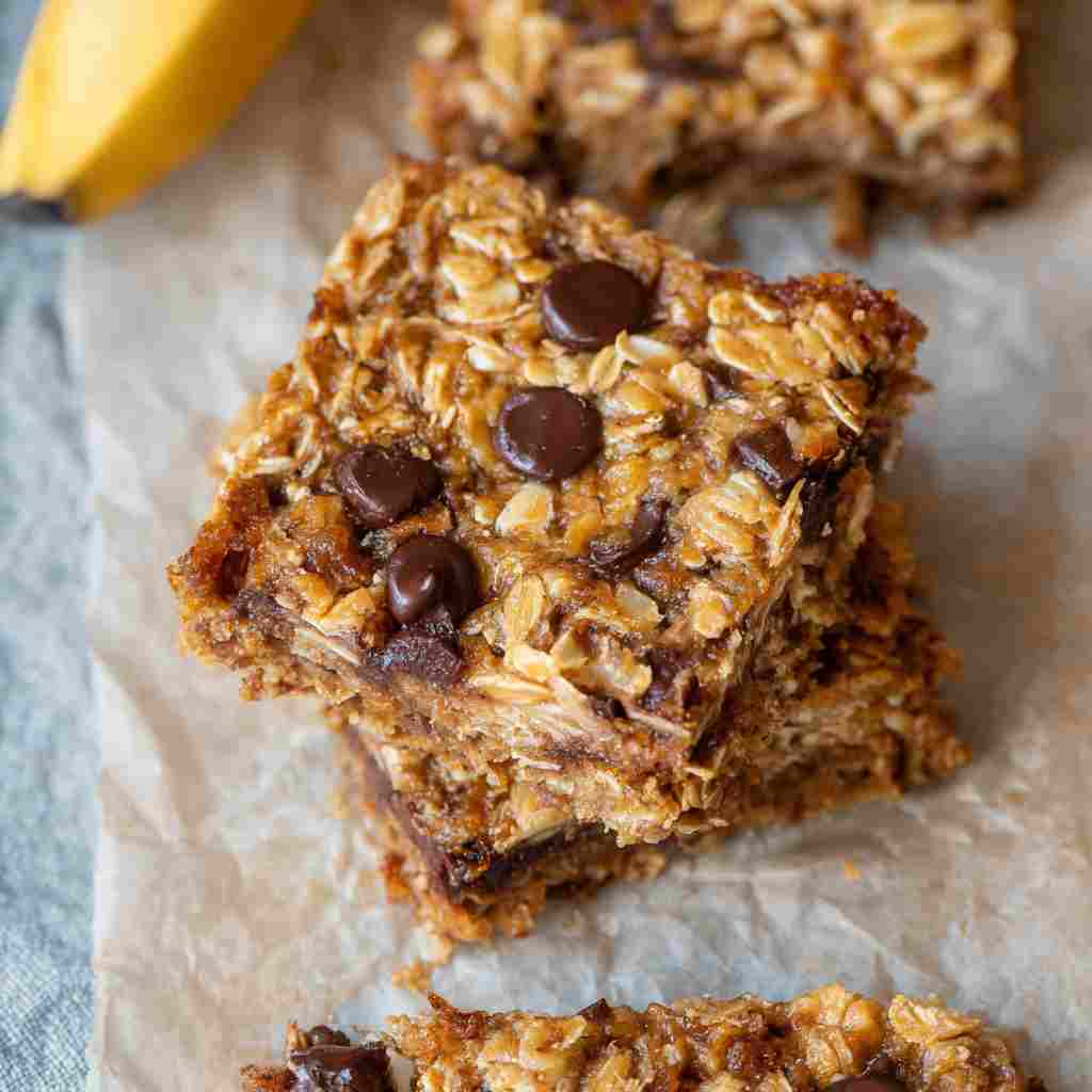 Healthy Banana Oatmeal Bars