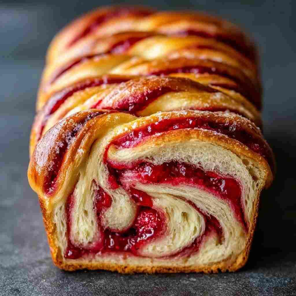 Raspberry Swirl Brioche Loaf