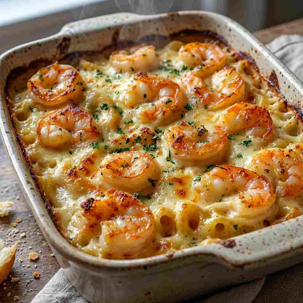 Shrimp Scampi Pasta Bake