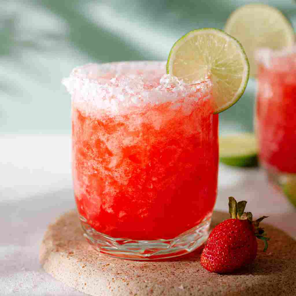 Strawberry Lime Mocktail Margarita