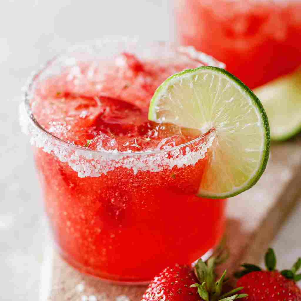 Strawberry Lime Mocktail Margarita