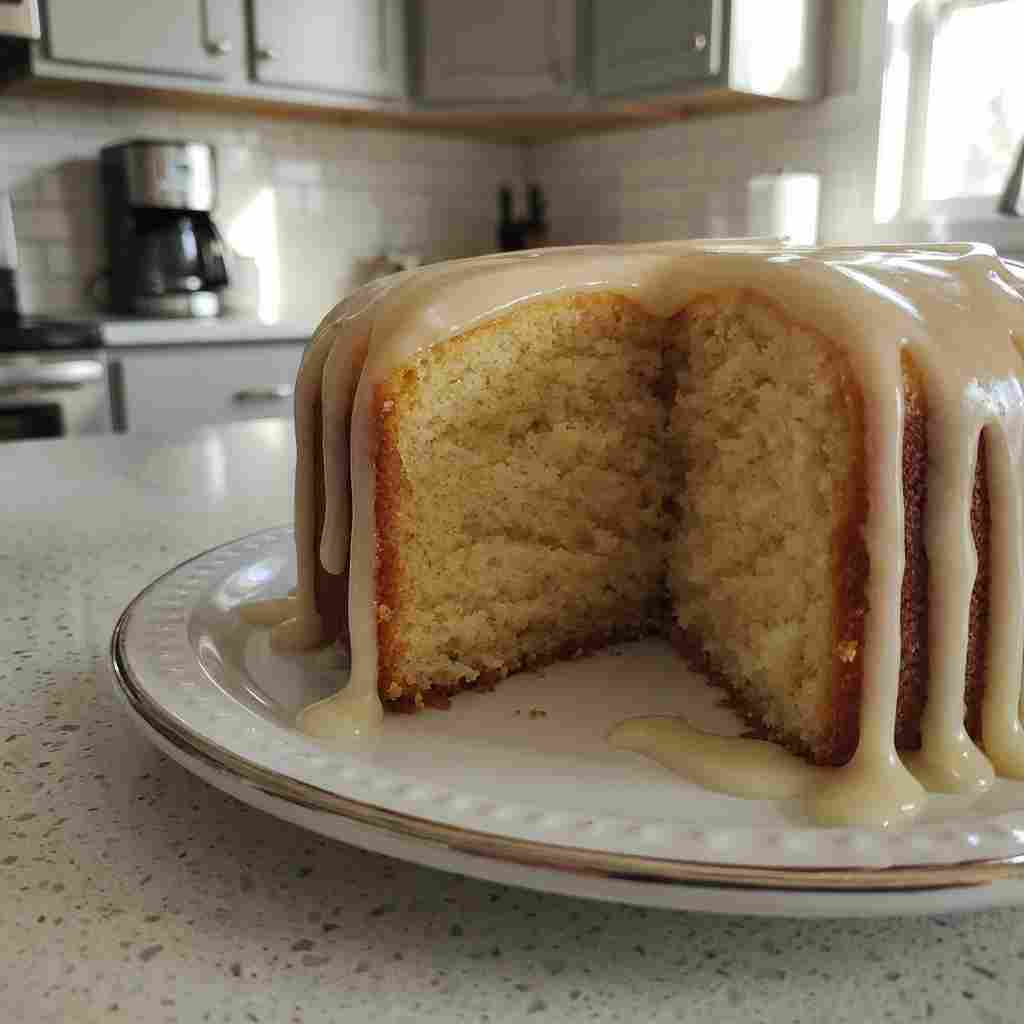 Vanilla Buttermilk Pound Cake with Cream Cheese Glaze