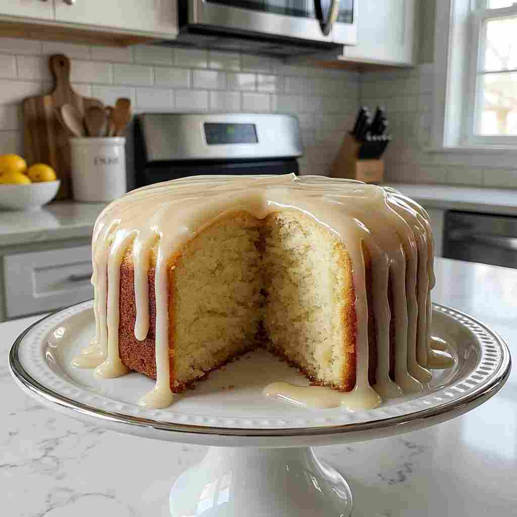 Vanilla Buttermilk Pound Cake with Cream Cheese Glaze