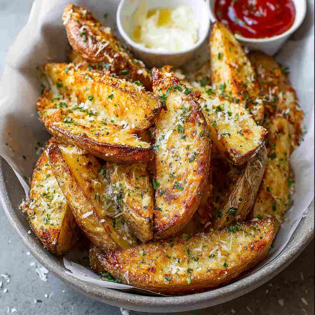 Garlic Parmesan Potato Wedges