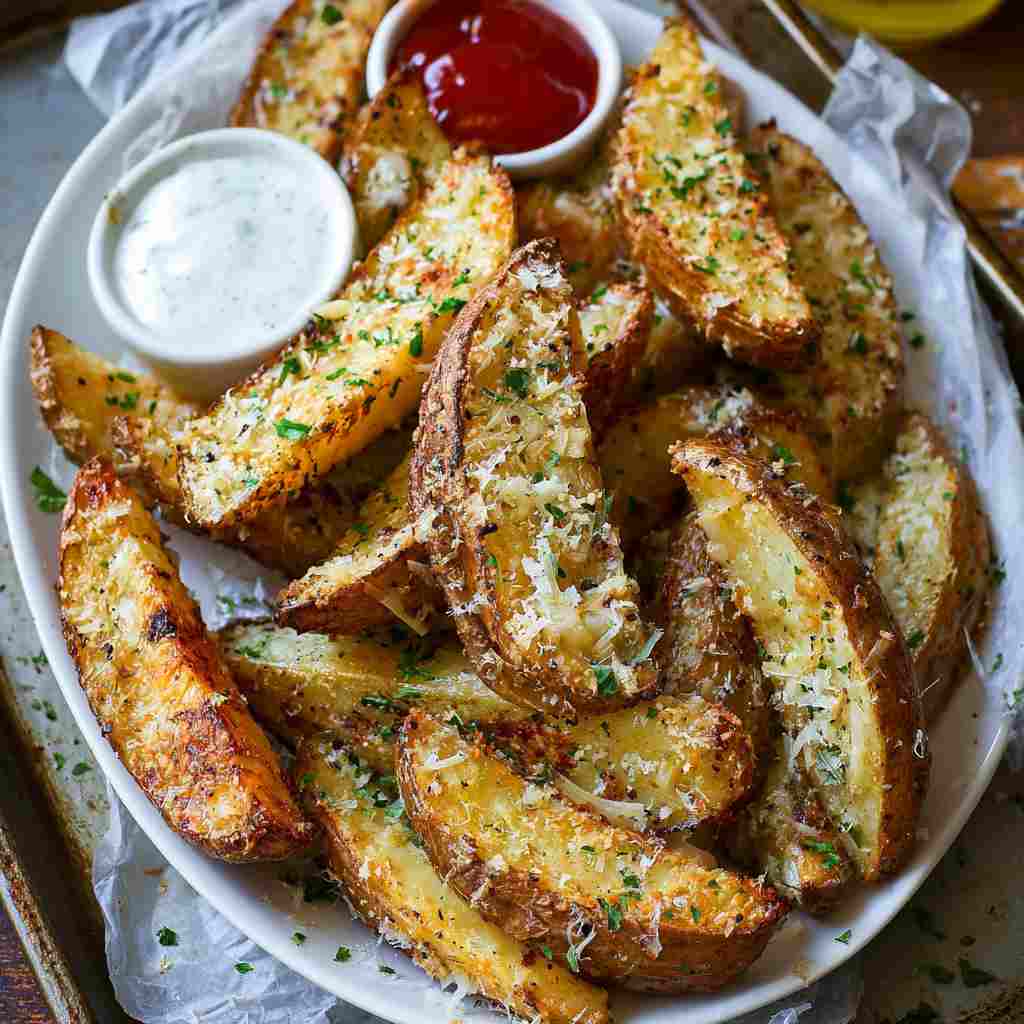 Garlic Parmesan Potato Wedges
