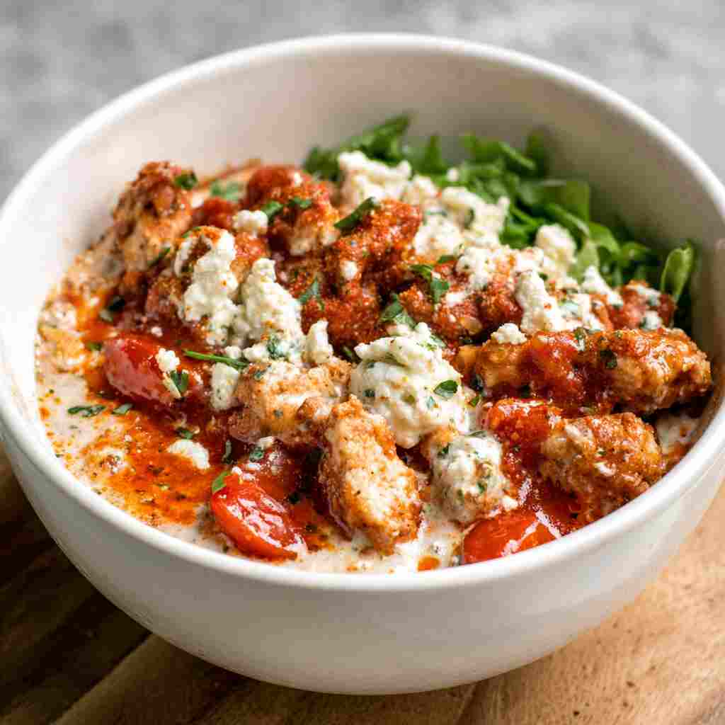 Cottage Cheese Chicken Parm Bowl