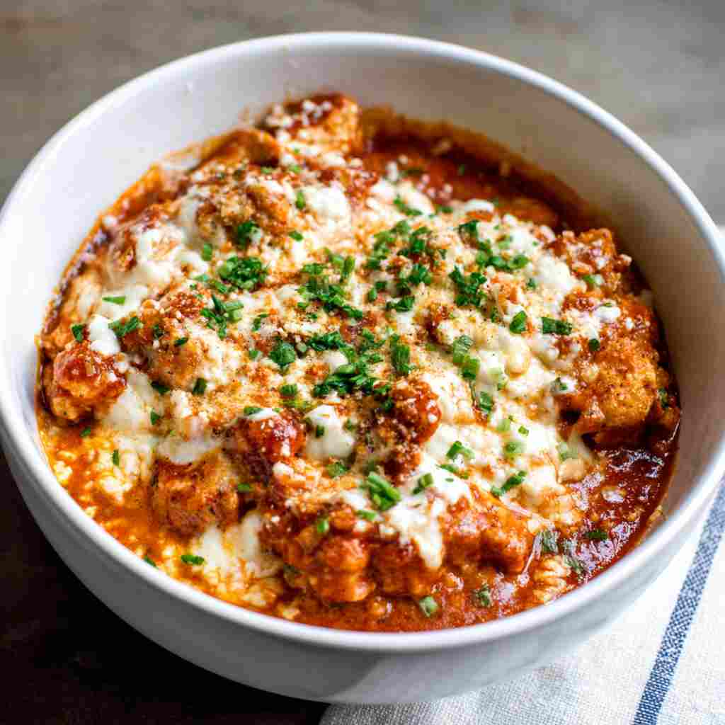 Cottage Cheese Chicken Parm Bowl