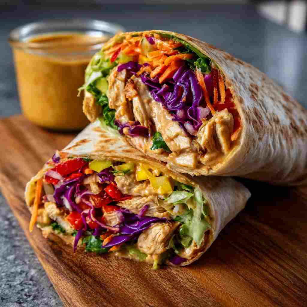 Thai Peanut Chicken Wrap