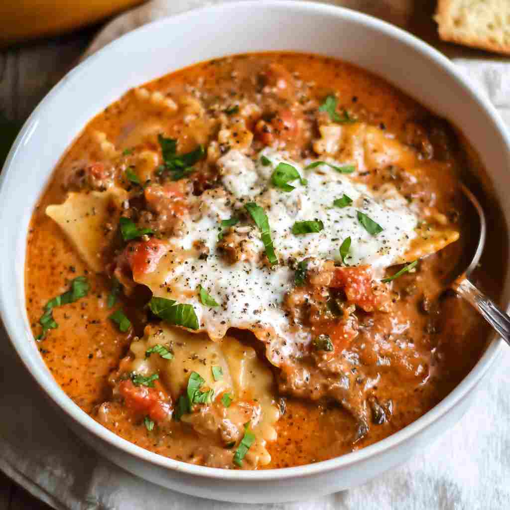 Easy Creamy Lasagna Soup