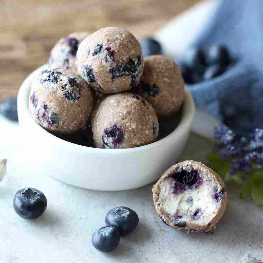 Blueberry Cheesecake Protein Bites