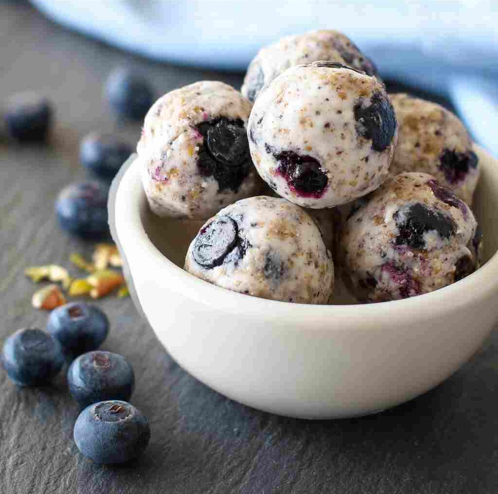 Blueberry Cheesecake Protein Bites