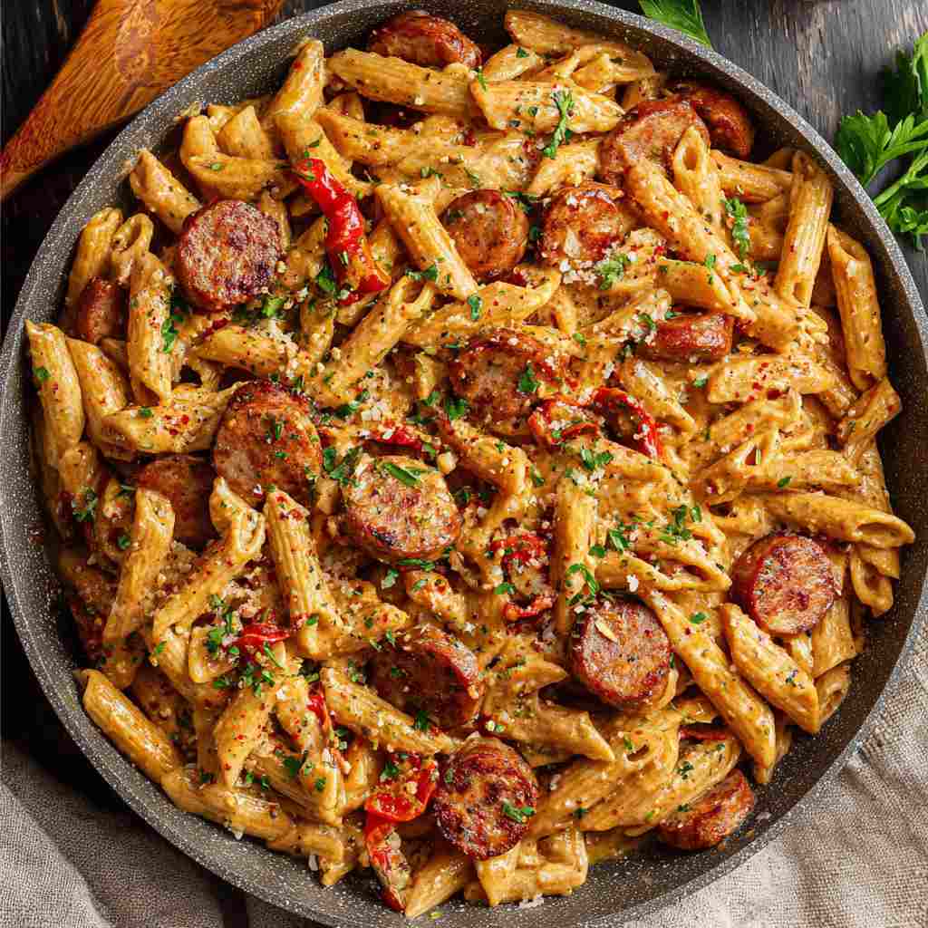 Creamy Cajun Sausage Pasta