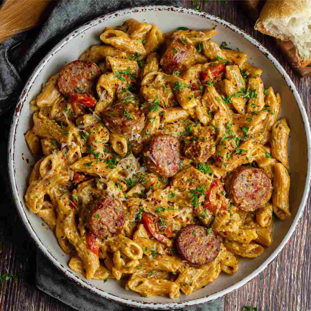 Creamy Cajun Sausage Pasta