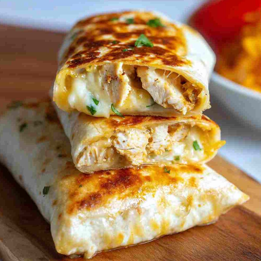 Cheesy Garlic Chicken Wraps