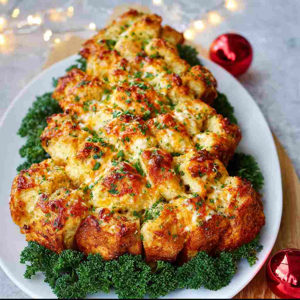 Cheesy Pull Apart Christmas Bread