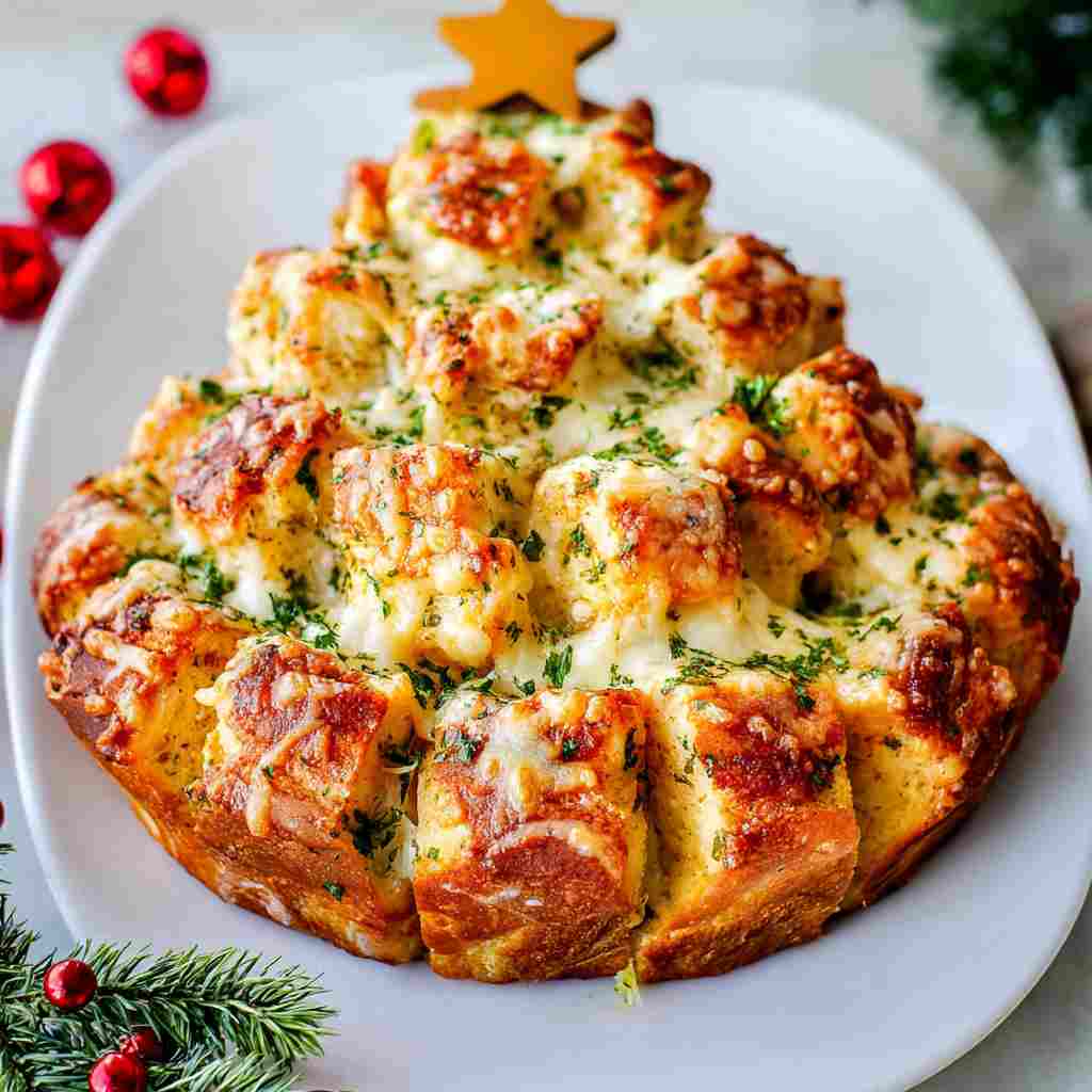 Cheesy Pull Apart Christmas Bread