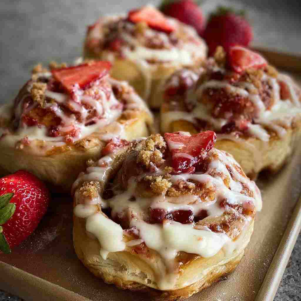 Strawberry Cheesecake Cinnabon Rolls